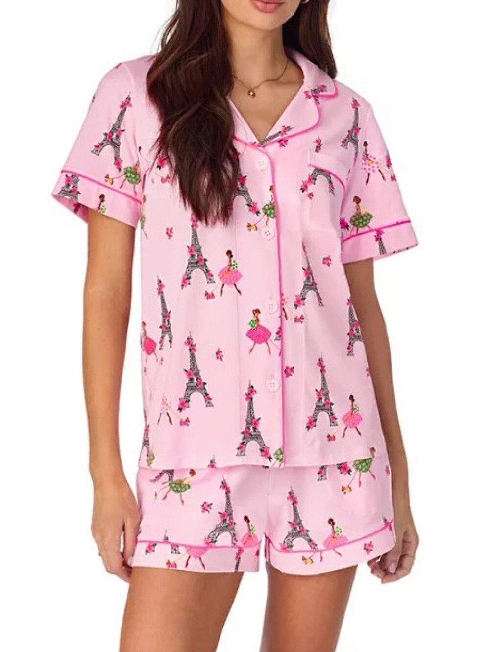 BedHead Eiffel Tower Print Shorty Pajama Set - Size 1X